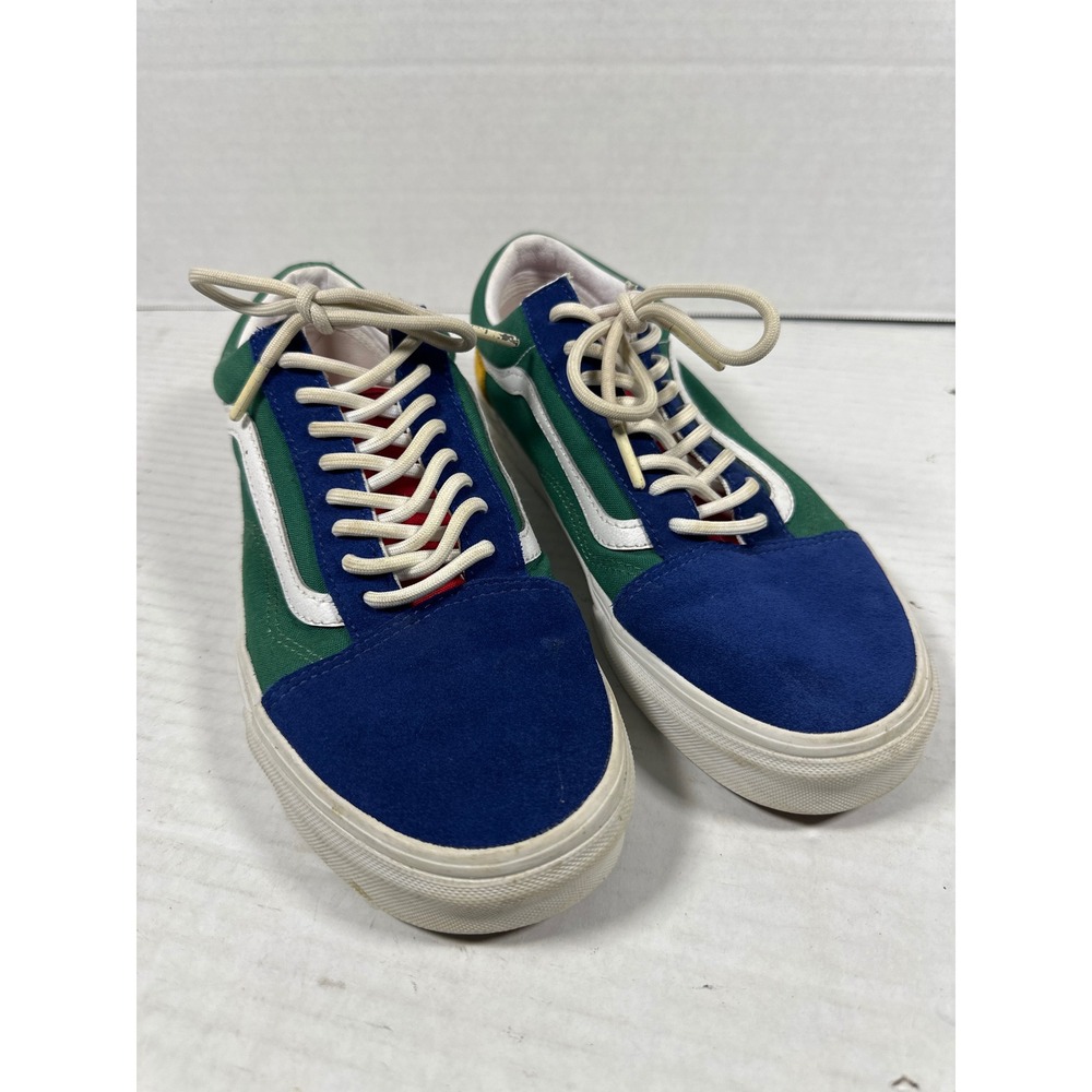 Vans Old Skool Yacht Club Blue Green Yellow Red Colorblock Skate Shoes Sneakers - Picture 1 of 12